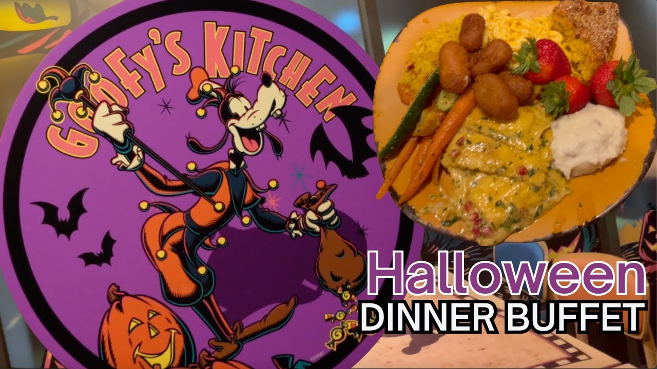 Goofy's Kitchen Halloween Character Dining Buffet Dinner @ the Disneyland Hotel | Disney Dining Vlog