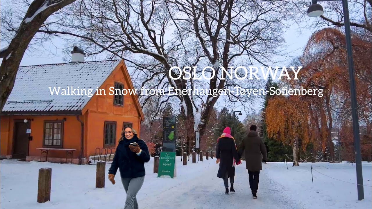 OSLO NORWAY, Virtual Walking Tour🇳🇴 Walking In Snow From Enerhaugen-Tøyen-Sofienberg 4K/60ftp