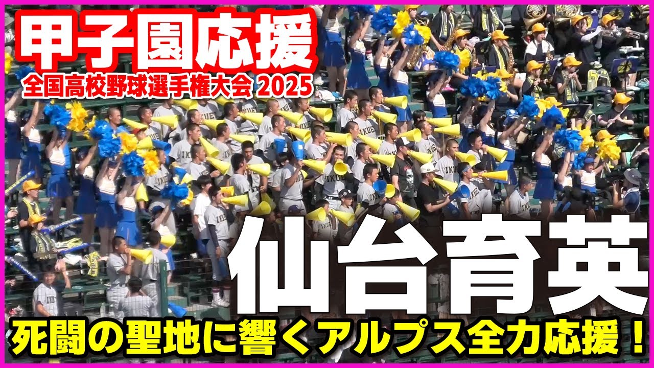 【高校野球 甲子園応援】仙台育英　死闘の聖地に響くアルプス全力応援！【全国高等学校野球選手権大会 3回戦　仙台育英vs沖縄尚学】 第107回全国高校野球選手権　甲子園　ブラバン　吹奏楽　チア