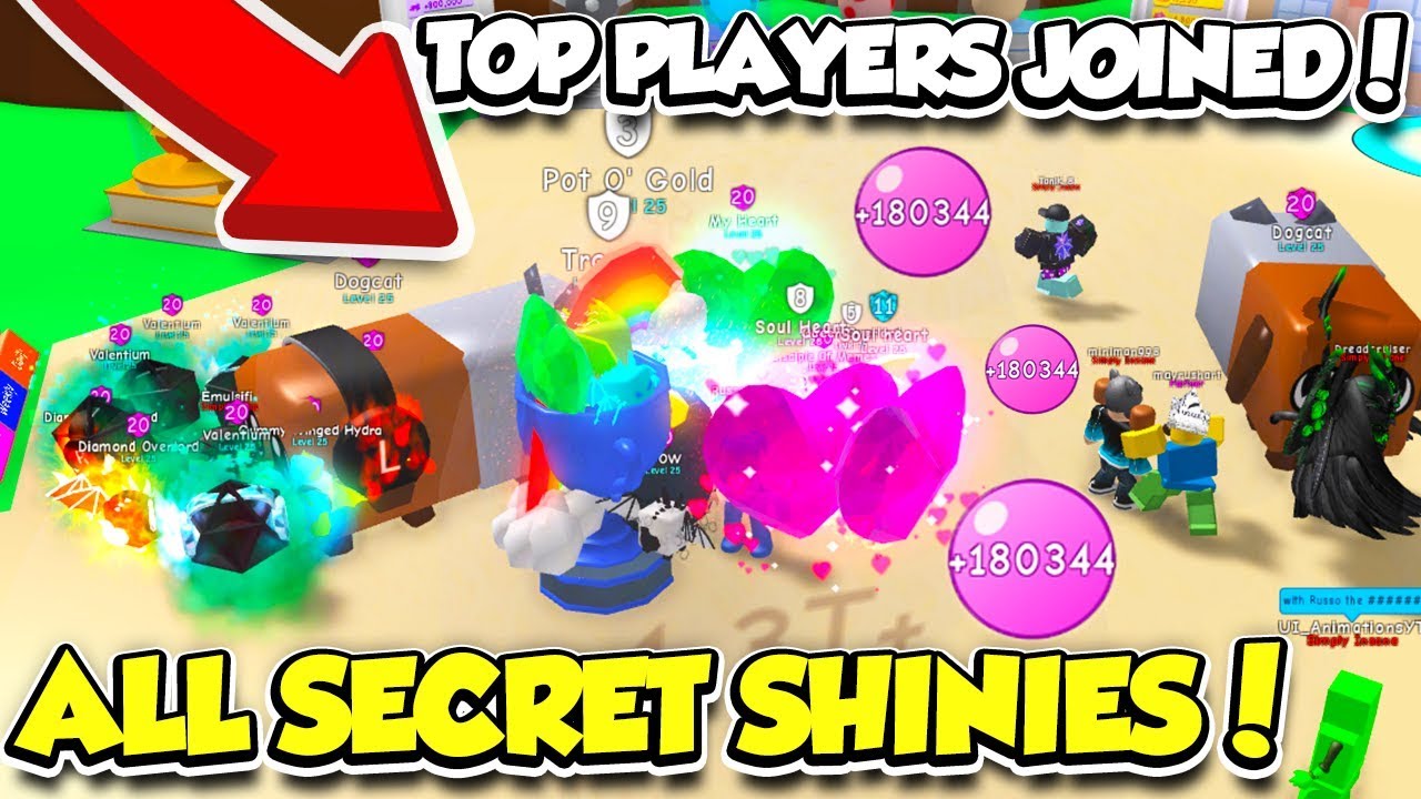 *INSANE* ALL SECRET SHINY PETS AND BEST BUBBLE GUM SIMULATOR PLAYERS!! (Roblox)