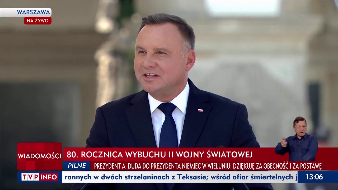 Przemówienie prezydenta Andrzeja Dudy podczas obchodów 80. rocznicy wybuchu II wojny światowej