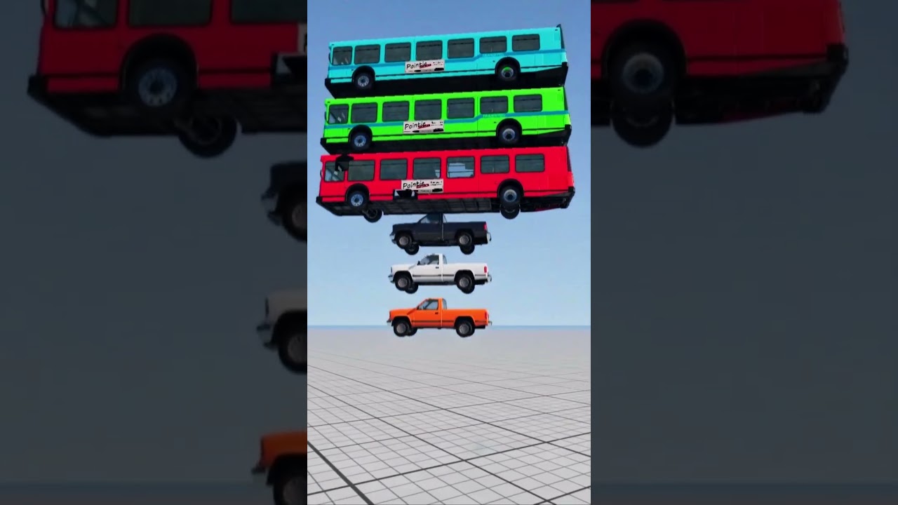 Mixed Rainbow Cars Falling Crash #10 | BeamNG.Drive