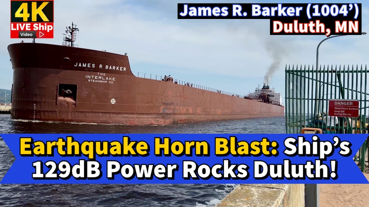 ⚓️Earthquake Horn Blast: Ship’s 129dB Power Rocks Duluth!