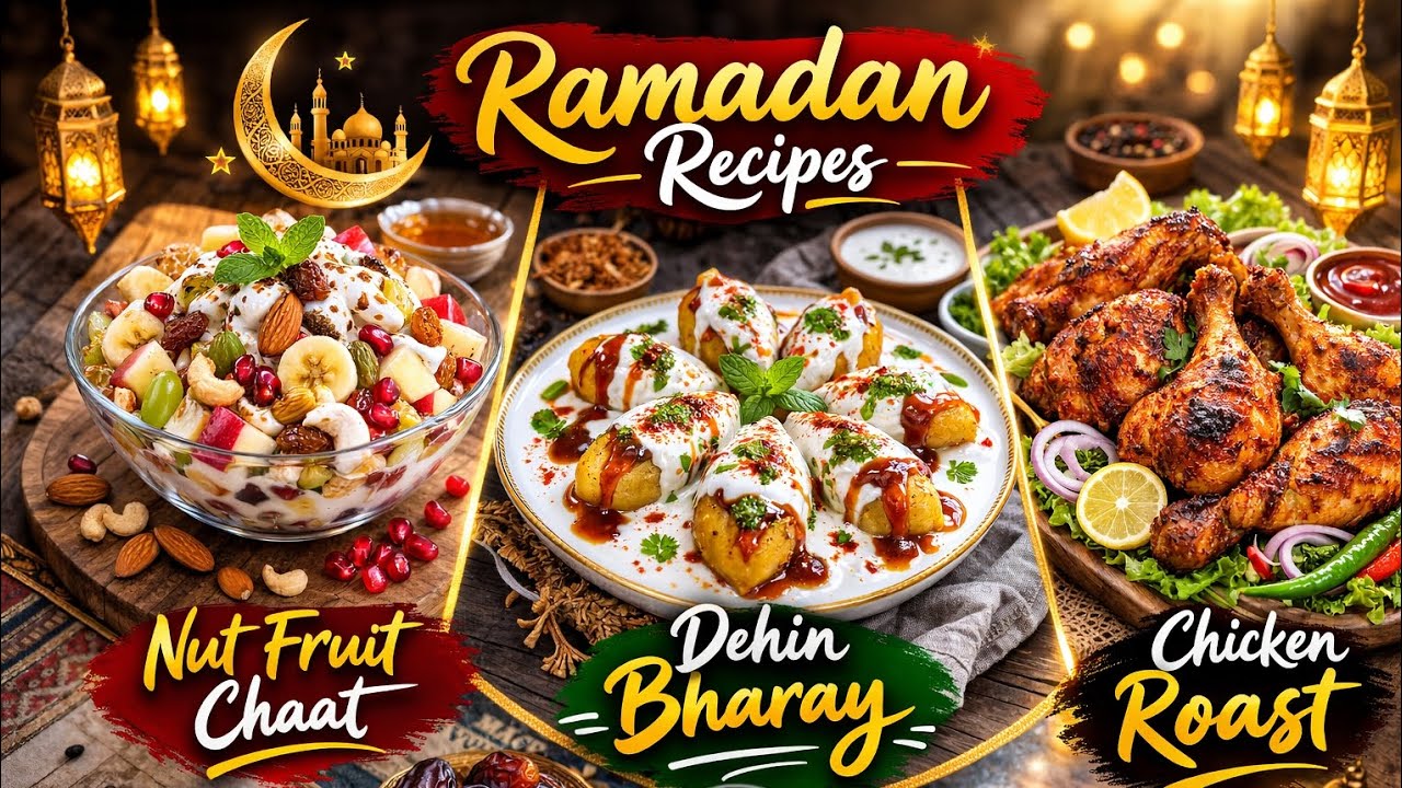 3 Easy Shorts Recipes | Ramadan Special Nuts Fruit Chaat, Creamy Dehin Bharay & Chicken Roast #short