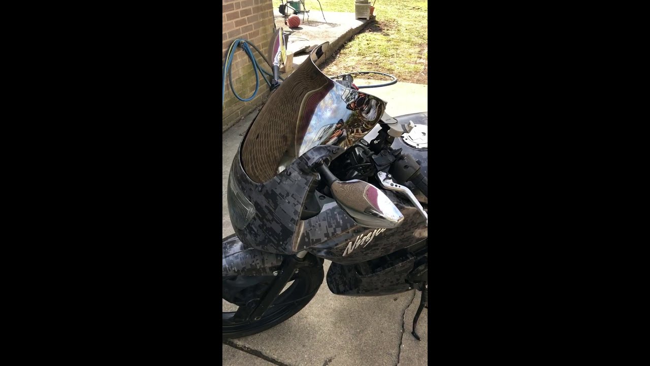Black Camouflage & Chrome motorcycle vinyl wrap