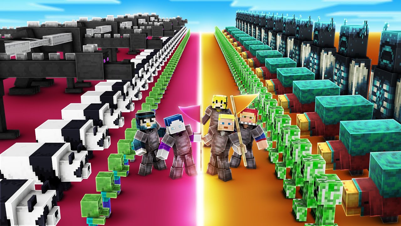 WER HAT DIE STÄRKSTE MINECRAFT MONSTER ARMEE? (RANDOMIZER 2vs3 BATTLE)