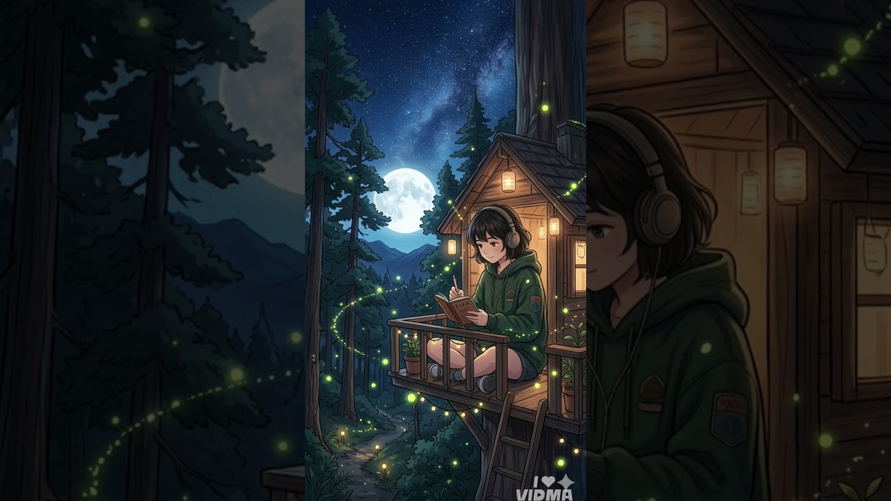 Peace, music, and a starry night. 🌙🎧​Dreaming under the moonlight. 🌌 #callmelittlesunshine