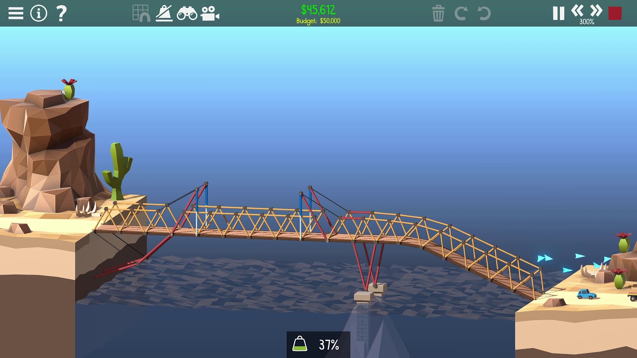 3 Solutions 4-3 Sloped Drawbridge [Poly Bridge 2]