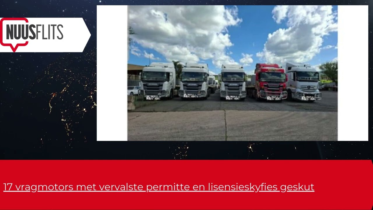 17 vragmotors met vervalste permitte en lisensieskyfies geskut