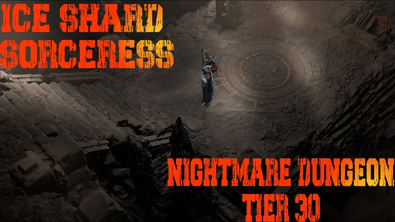 ICE SHARDS SORCERESS GAMEPLAY!NIGHTMARE DUNGEON TIER 30!