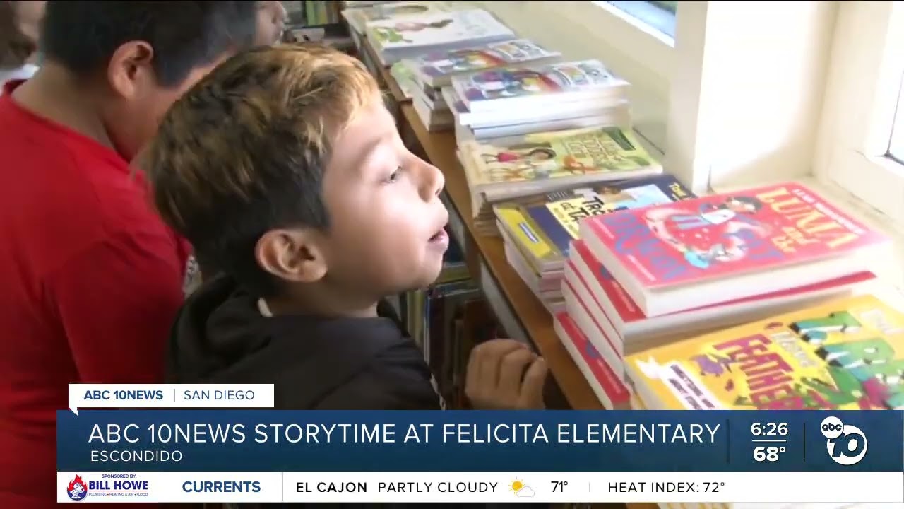 ABC 10 News provides books to Felicita Elementary School in Escondido, CA.
