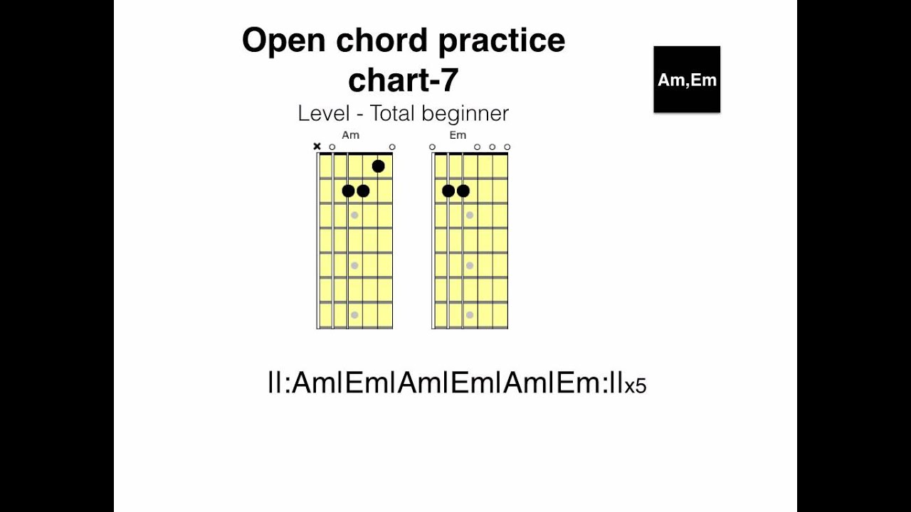 Open chord practice - chart 7