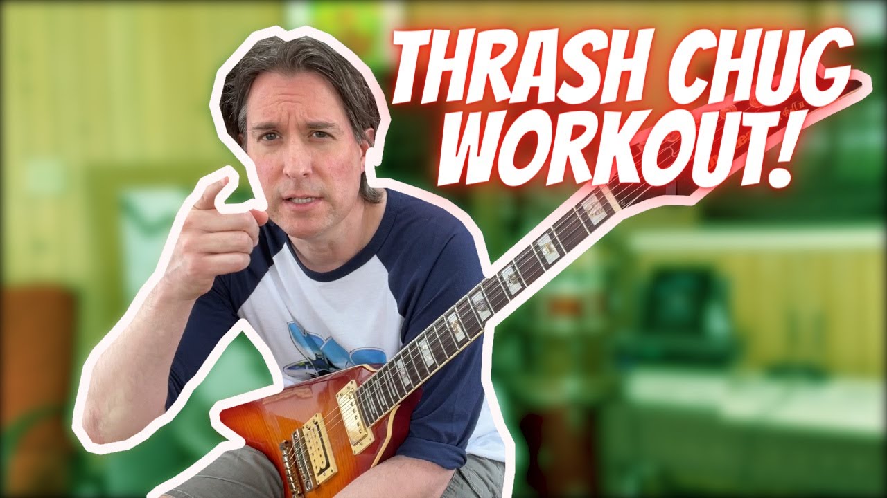 Easy Guitar Shredding Lesson - Thrash Chug Workout