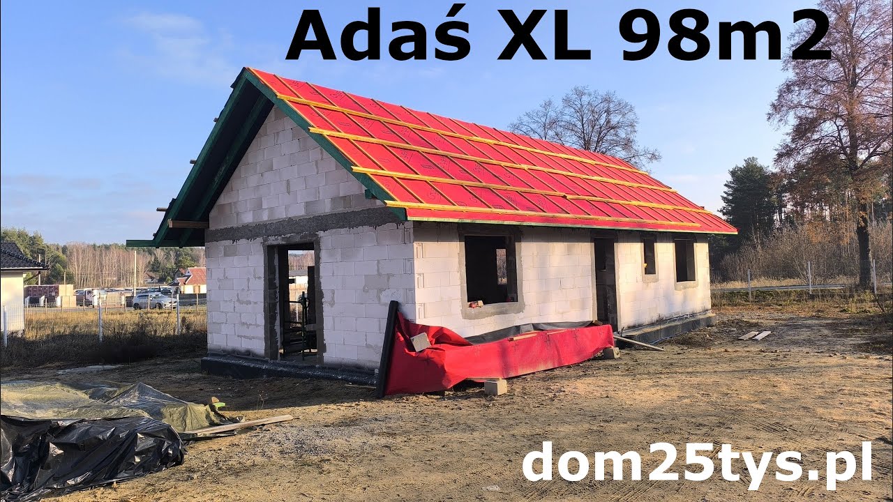 Dwa domy Adaś XL 98m2 na sprzedaż z działką i mediami | Prawie stan surowy Otwarty | Jaka cena ?