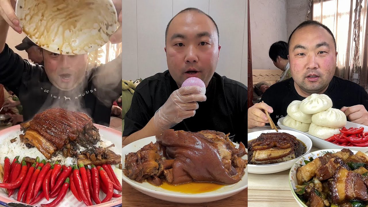 Yummy #71 : Eat pig brain belly pork, bone head pig🐷,Noodles🍜..
