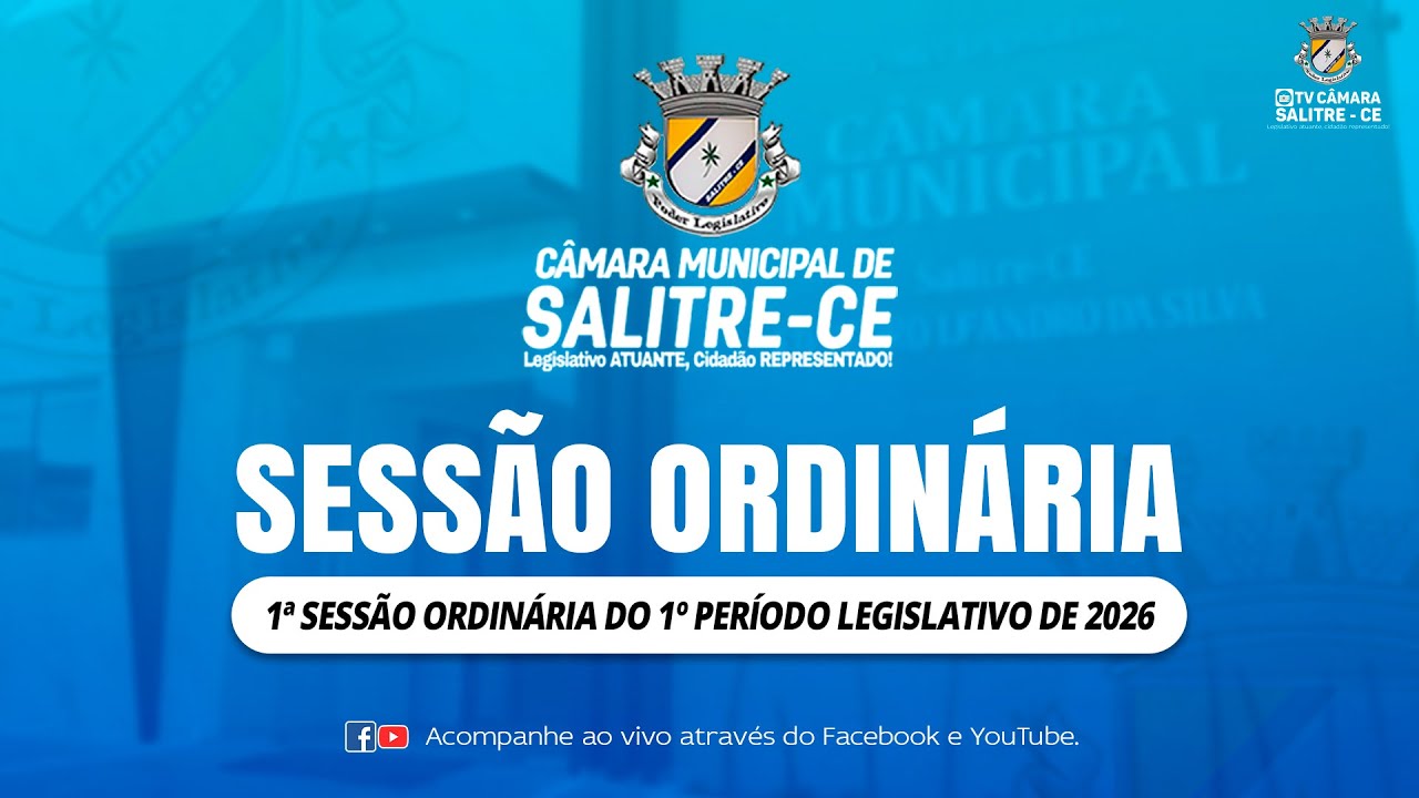 1ª SESSÃO ORDINÁRIA DO 1º PERÍODO LEGISLATIVO DE 2026