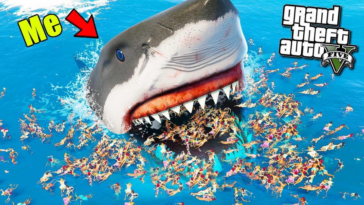 i become a KILLER MEGALODON 🦈in Gta 5