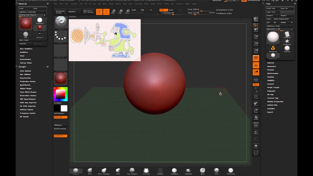 Set Your Reference Image in zBrush using Spotlight