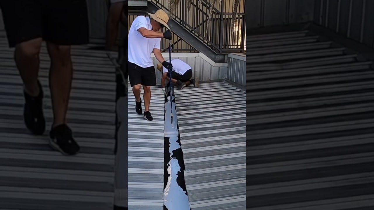 Box gutter sealing system Liquid Rubber DIY #shorts #waterproof #gutterrepair