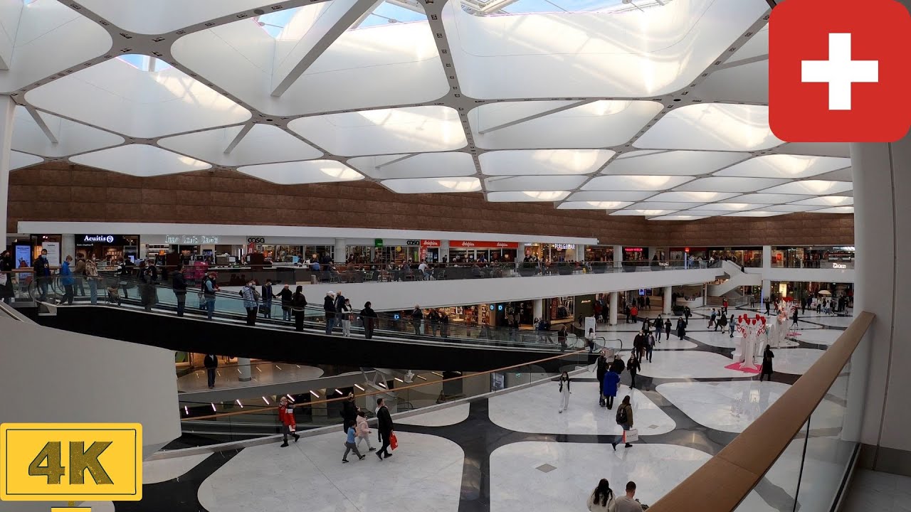 Biggest Mall in Geneva, Switzerland | Winter 2022【4K】(Shopping Center) Canton de Genève, Suisse