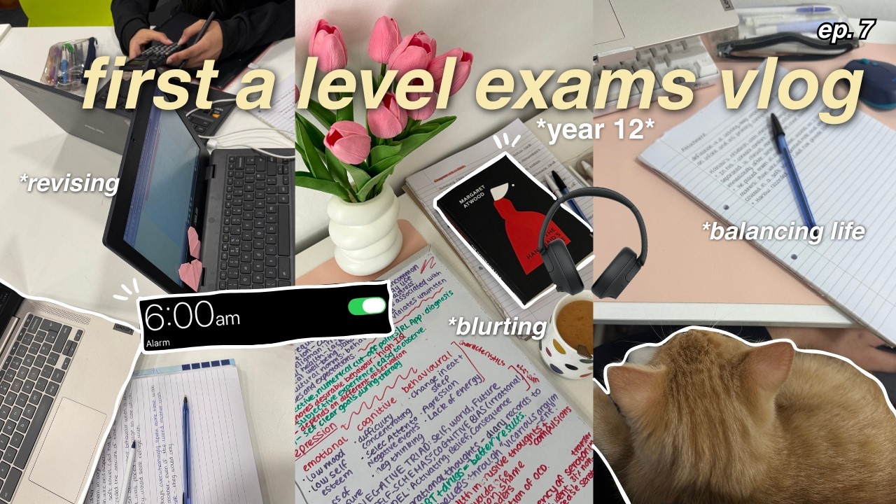 *РЕАЛИСТИЧНЫЙ* первый видеоблог о пробных экзаменах A-Level 📝 | подготовка, техника спонтанных вы...
