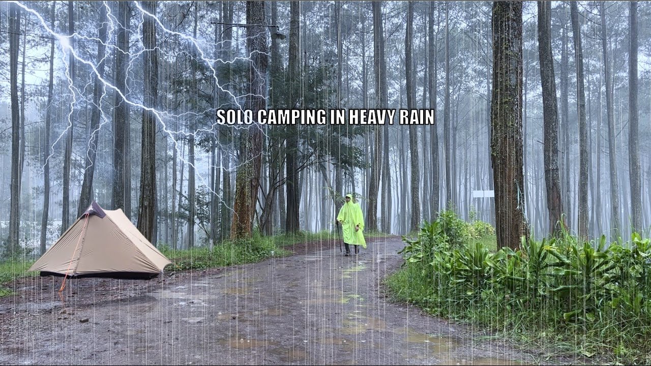 SOLO CAMPING HEAVY RAIN - РАССЛАБЛЕНИЕ СО ЗВУКАМИ ДОЖДЯ - ASMR