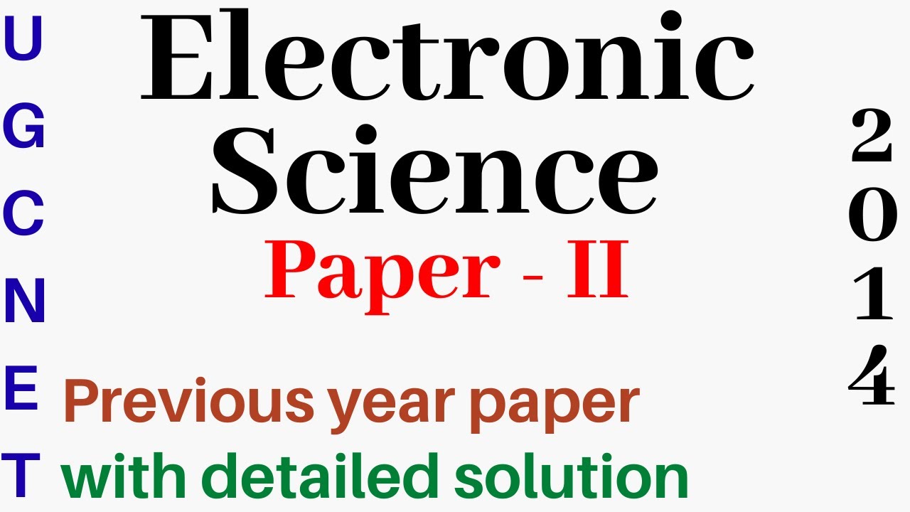 UGC NET Electronic Science paper 2 (2014) previous year paper with solutions