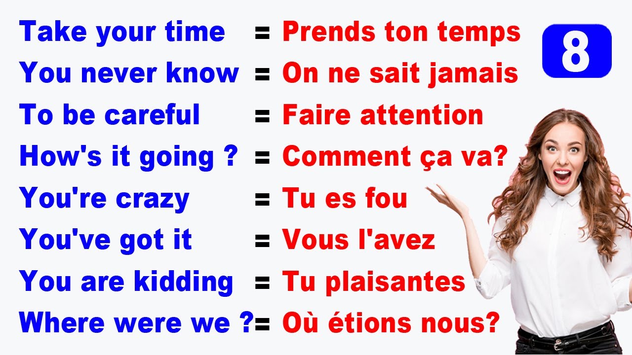 100 Phrases Courtes les plus Utilisées en Anglais || 100 Most Used Short Phrases in English