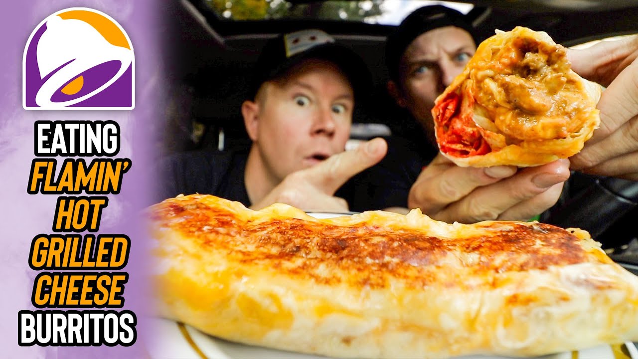 We Ate Taco Bell's *NEW* Flamin' Hot Grilled Cheese Burrito Today 🌯🧀🔥