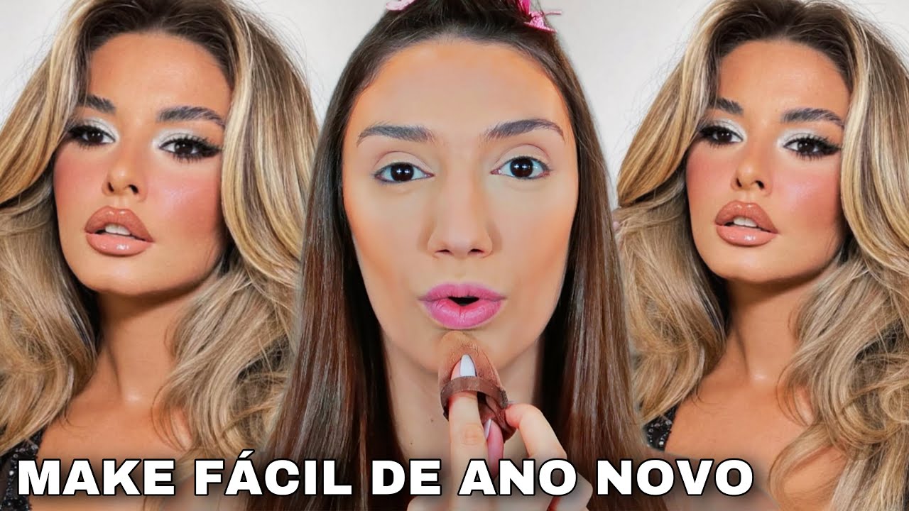 MAKE FÁCIL DE ANO NOVO *FAÇA SUA MAKE DE ANO NOVO EM CASA* TUTORIAL COMPLETO *FAÇA EM CASA*