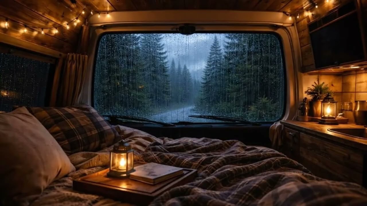 Rain Builds a Private Universe Around My Campervan