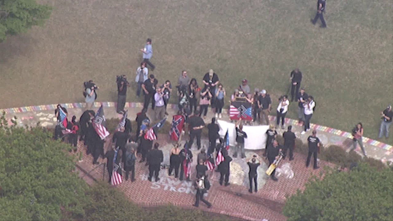 Aerial footage of Newnan neo-Nazi rally