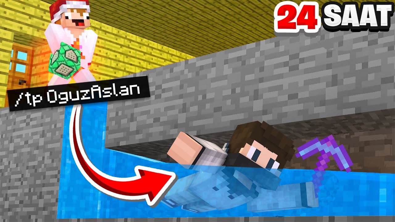 minecraft 24 SAAT KAÇIŞ /tp OguzAslan
