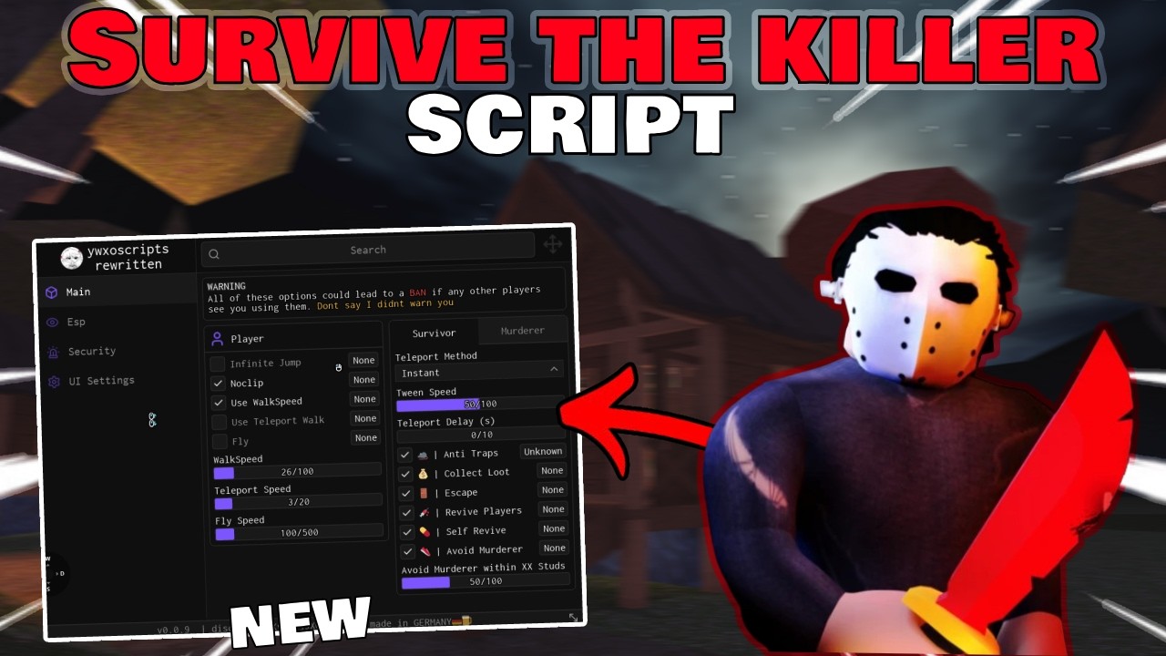 Survive the Killer Script - No Key -  (ITEM AUTOFARM, AUTO WIN, AUTO ESCAPE , KILL ALL)