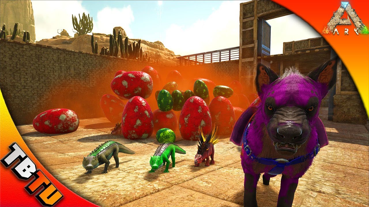 THE HATCHENING! EPIC HYAENODON COLOR MUTATION! ARK COLOR MUTATIONS! ARK Survival Scorched Earth