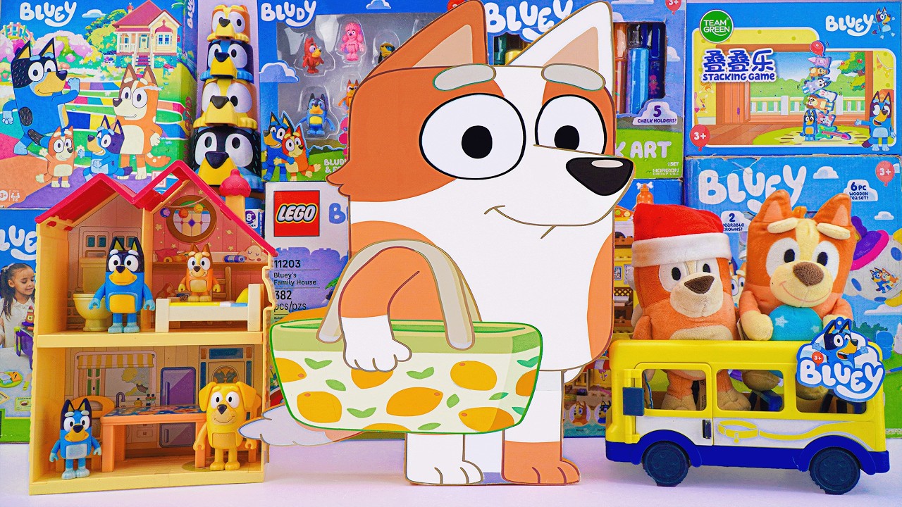Bluey Toy Collection Unboxing Review 🚌 Mystery Aunty Brandy Box & Bluey School Bus Playset