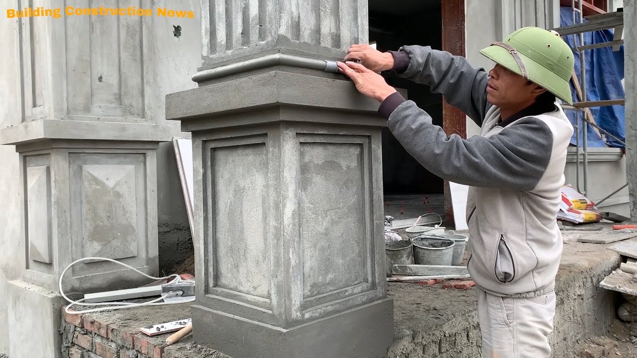 Creative Concrete Porch Column Construction Skills From Extremely Beautiful Cement And Sand Brick