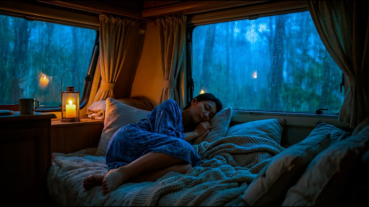 Relaxing Heavy Rain & Thunder Sounds ⛈️ Inside a Car 🚐 — Deep Sleep & Calm Night Ambience