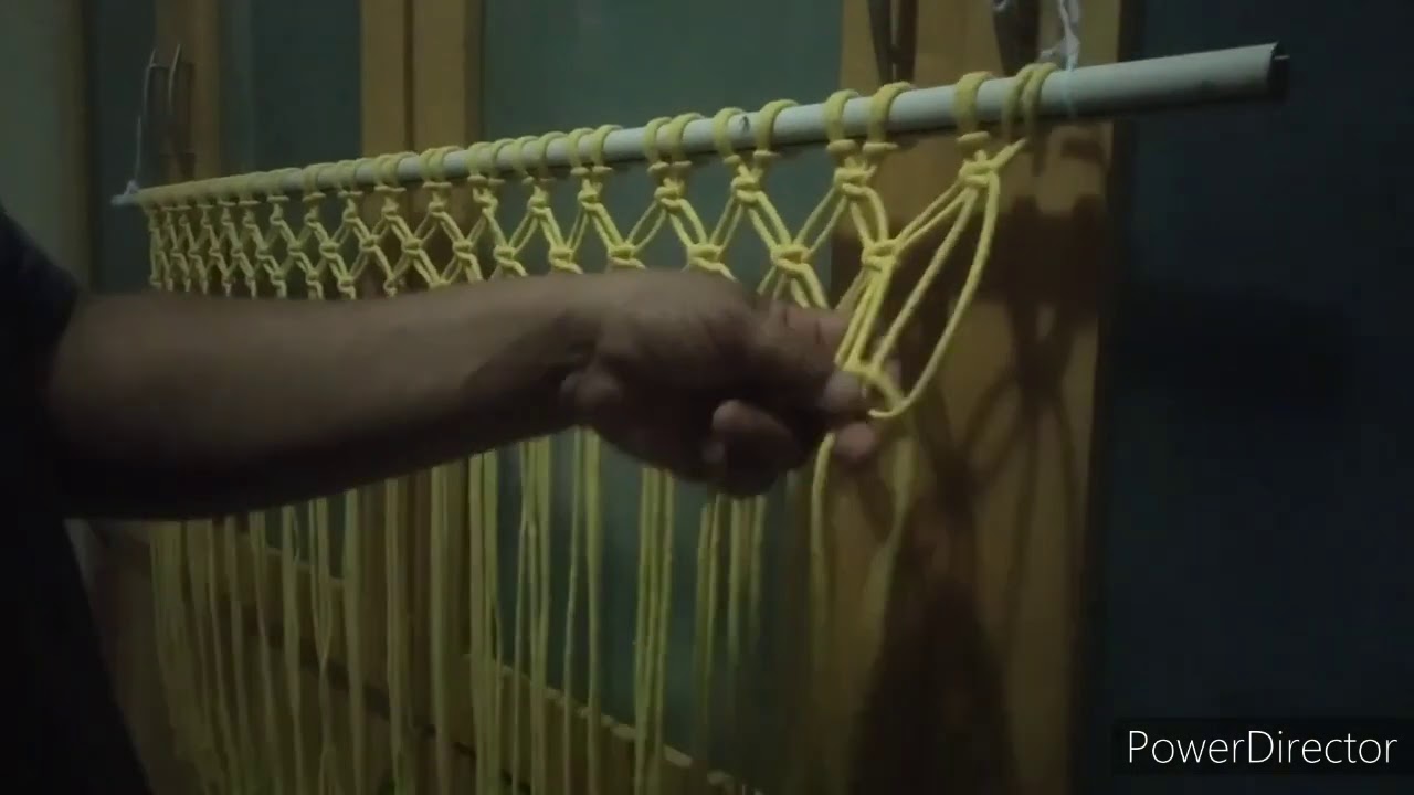 Reutilizando punho de Rede painel macramê