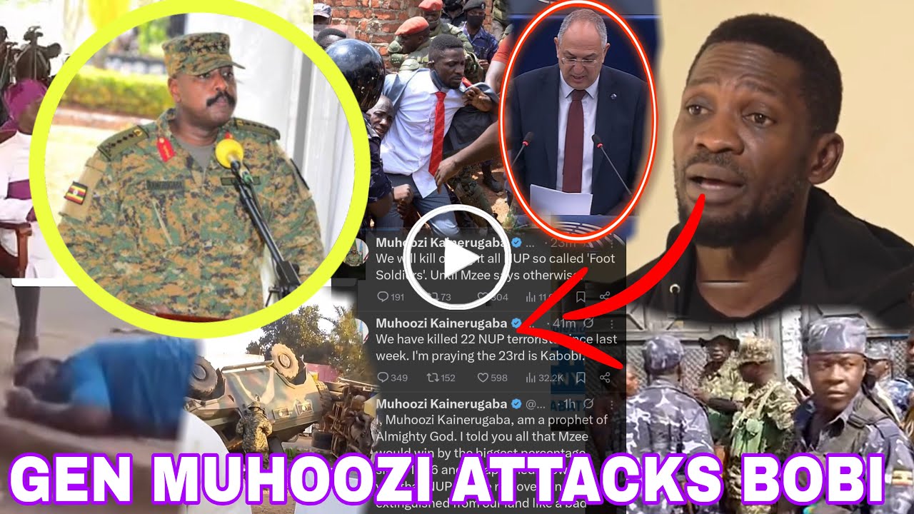 Breaking: Bobi Wine who is on wanted by Gen Muhoozi replies him after saying his going to kill him😭