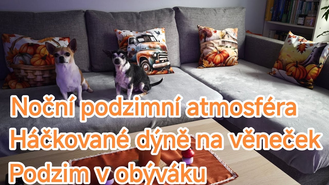 🍂Podzim v obýváku-háčkované dýně na věneček - noční podzimní atmosféra🎃