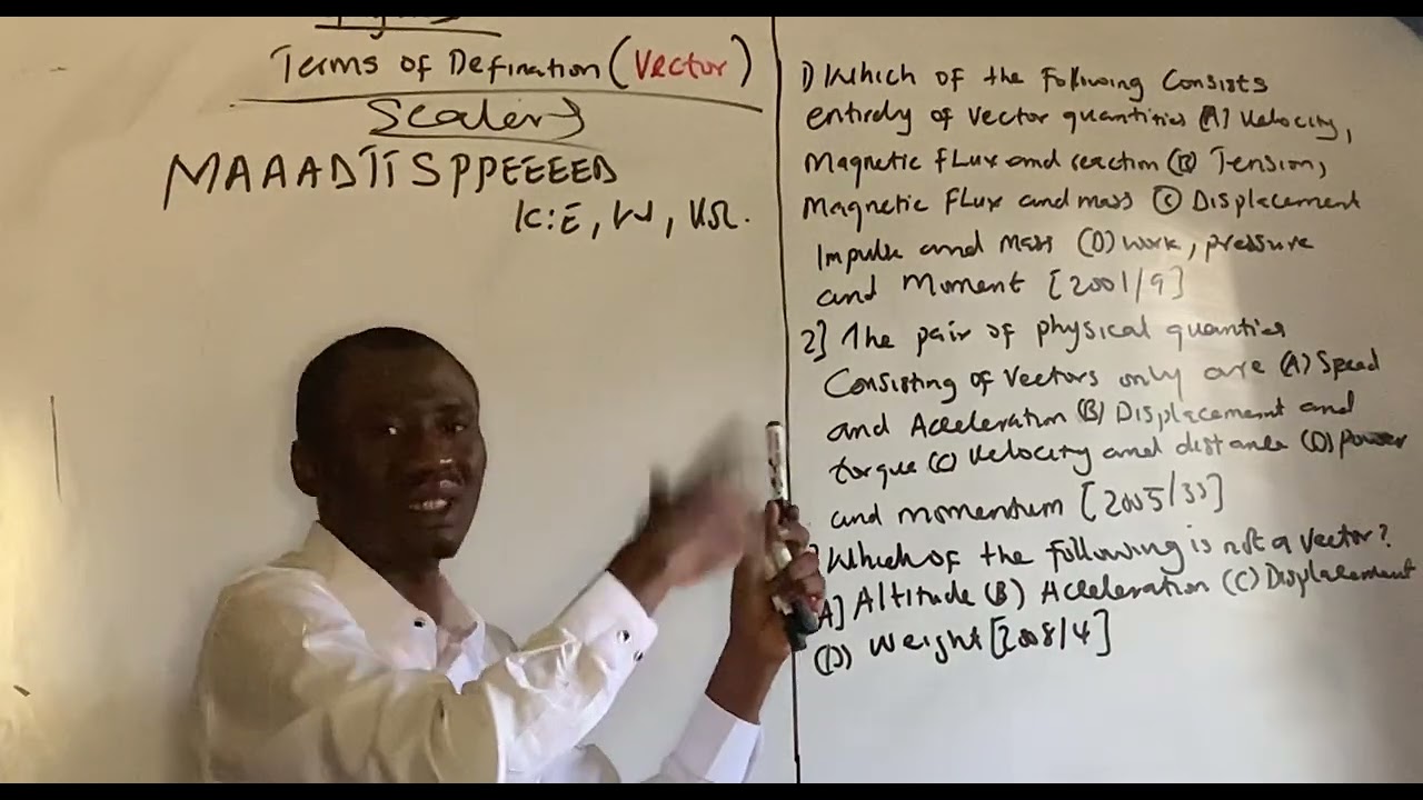 UTME Physics Prep Q and A Vectors ( Definition of term ) 2