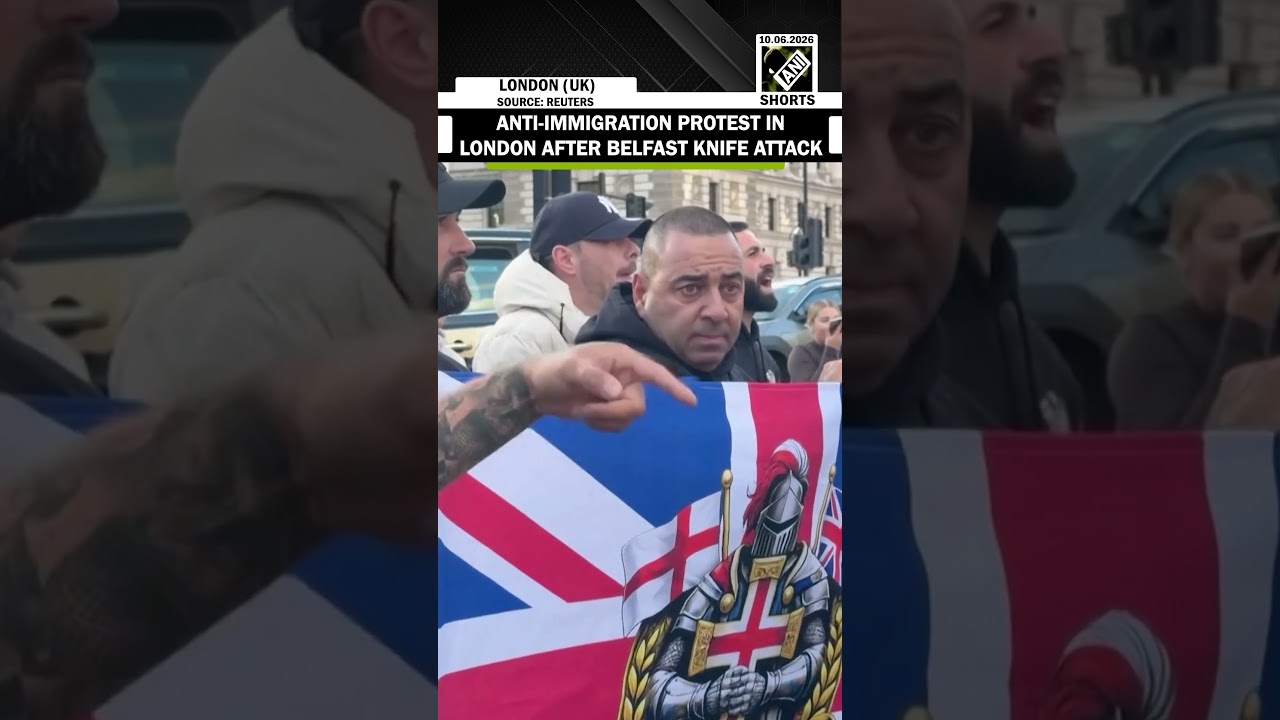 Far-right supporters stage anti-immigration protest in London after Belfast knife attack