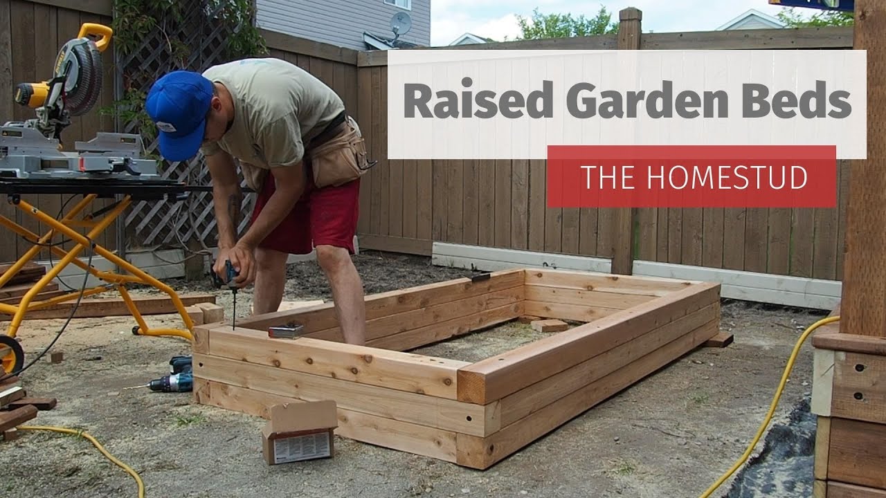 Building a raised garden bed from cedar 4x4's