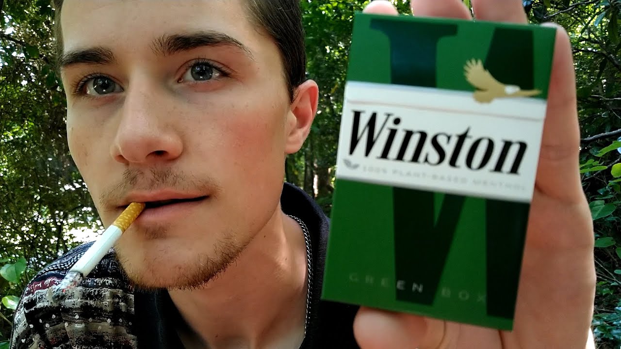 Smoking a Winston Green Menthol Cigarette - Review