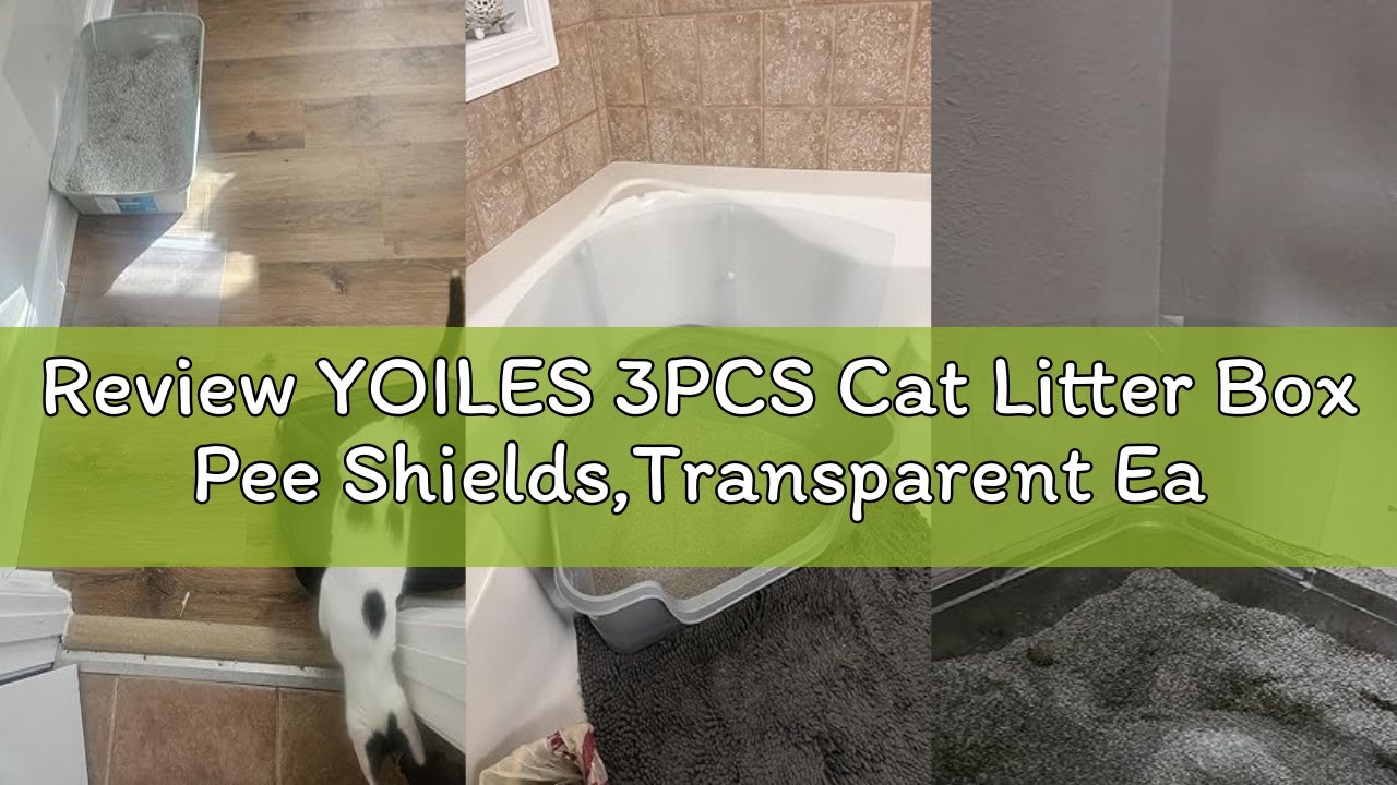Review YOILES 3PCS Cat Litter Box Pee Shields,Transparent Easy Clean Splash Guard for Open Top Litte