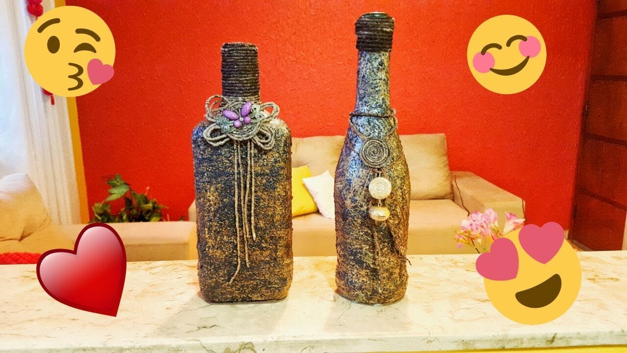 GARRAFA DECORADA COM PÓ DE CAFÉ #MARLIARTESANATOS