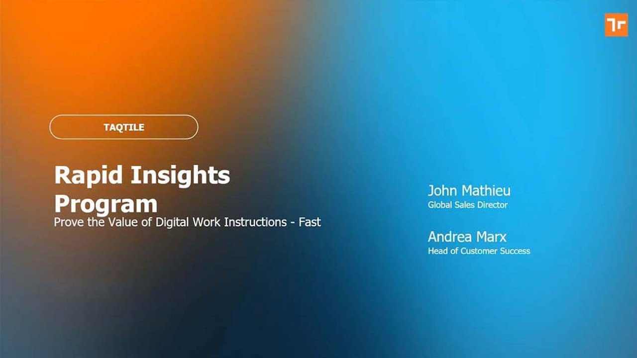 Proving ROI for Digital Work Instructions | Rapid Insights Program Webinar