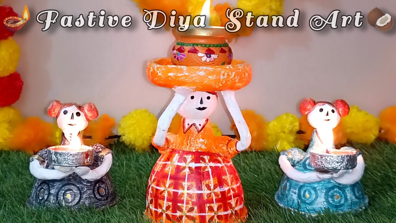 DIY Coconut🥥 Shell Diya Stand 🪔| Easy & Unique Diwali Craft | Eco-friendly Decor Idea! #diyastand 