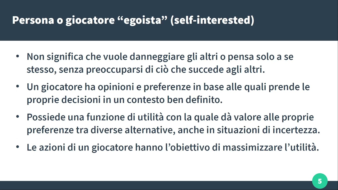 Teoria dei giochi - Introduzione